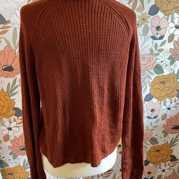 Cloud Chaser Rust Open Front Knit Cropped Cardigan - Size M - Picture 2 of 3